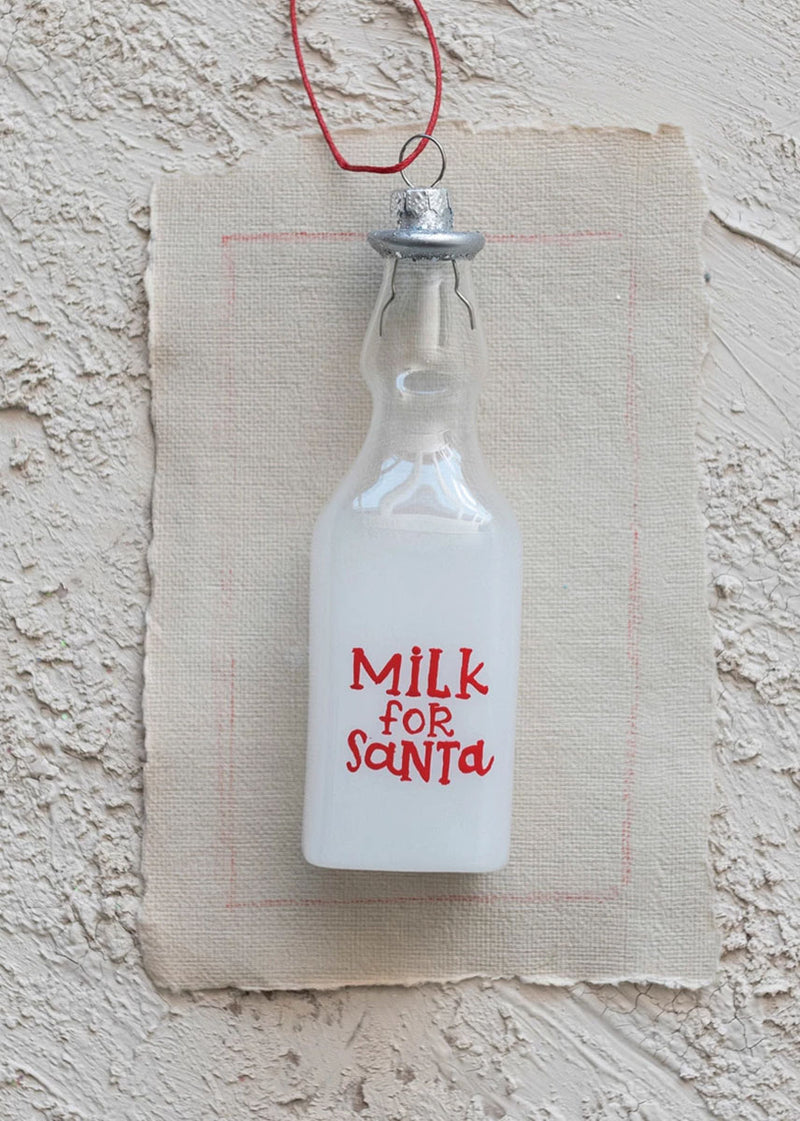 Milk For Santa Bottle Ornament