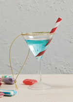 Holiday Cocktail Ornament - Blue Martini