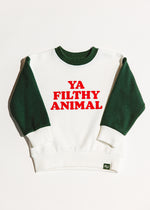 Ya Filthy Animal Two-Tone Crewneck Sweatshirt - Red & White