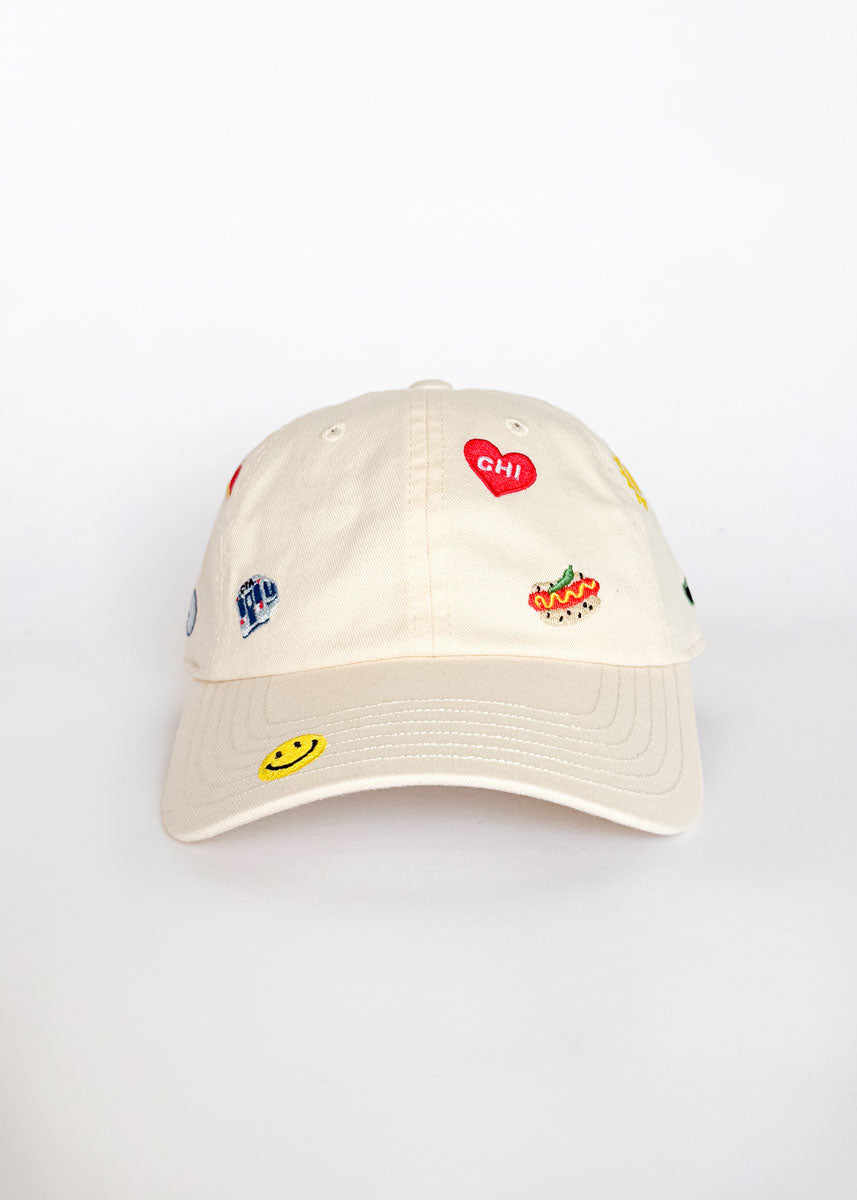 Toddler Chicago Icons Hat - Ivory