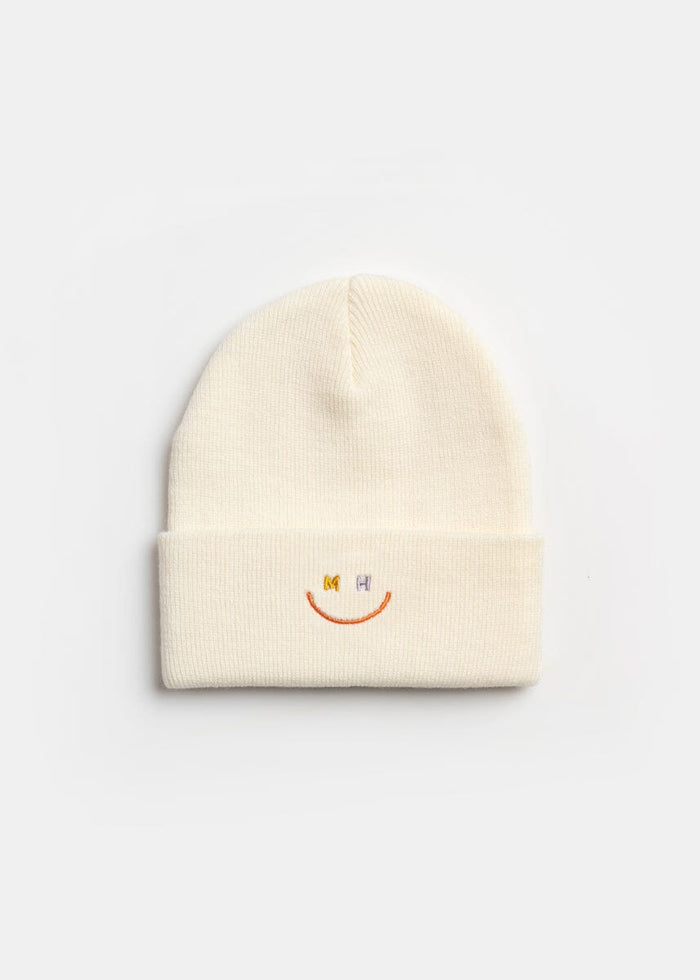 Youth Mad Hatter Smiley Cuff Beanie - Coral Multi