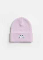 Youth Mad Hatter Smiley Cuff Beanie - Lavender/Kelly Green