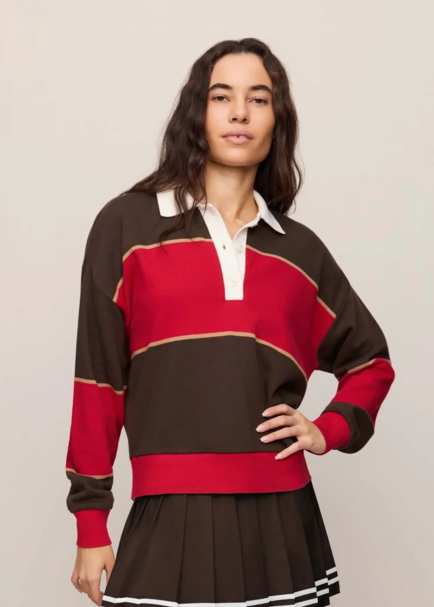 Study Break Polo Sweatshirt - Game Day Red