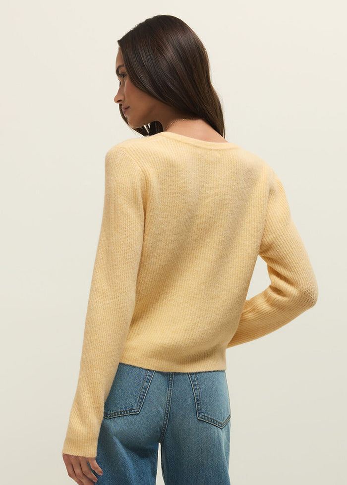 Medina Rib Cardigan - Custard