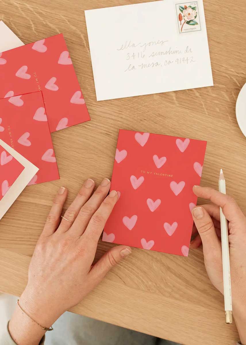 My Valentine Pink Hearts Card