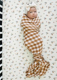 Gingham Muslin Swaddle Blanket