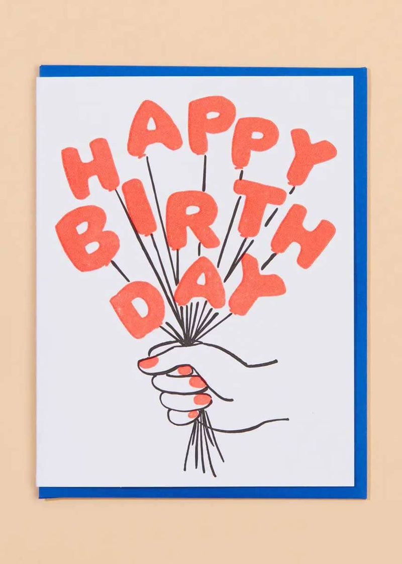B-Day Letters Balloons Card
