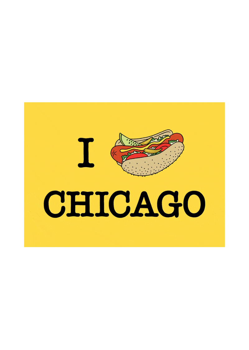 Hotdog Chicago Greeting Card