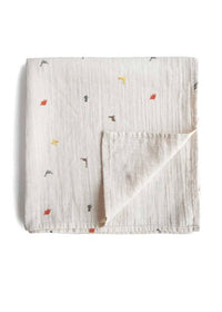 Muslin Swaddle Blanket Organic Cotton - Dinosaurs