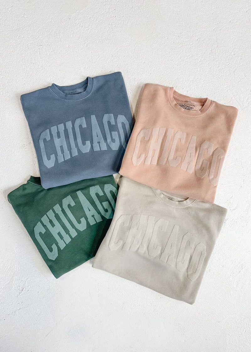 Chicago Collegiate Puff Sweatshirt - Slate Blue