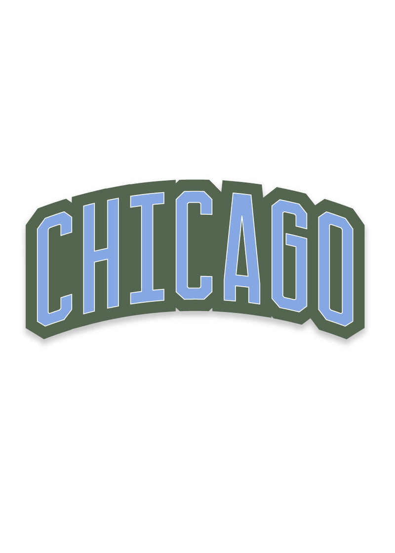 Chicago Block Sticker - Cypress & Blue