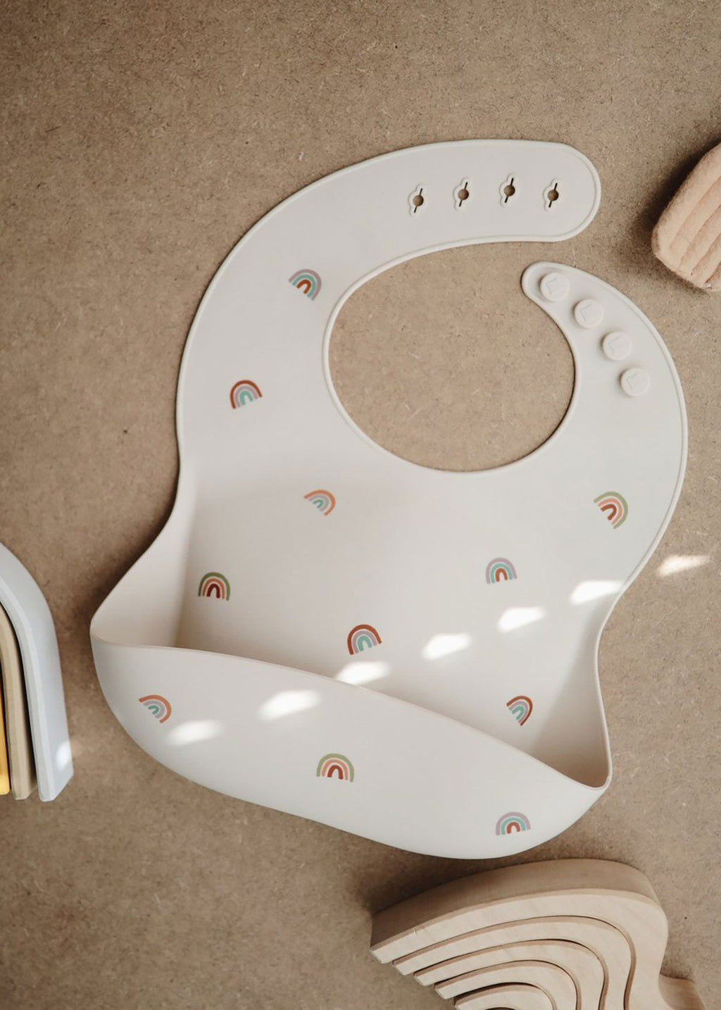 Silicone Baby Bib - Rainbows