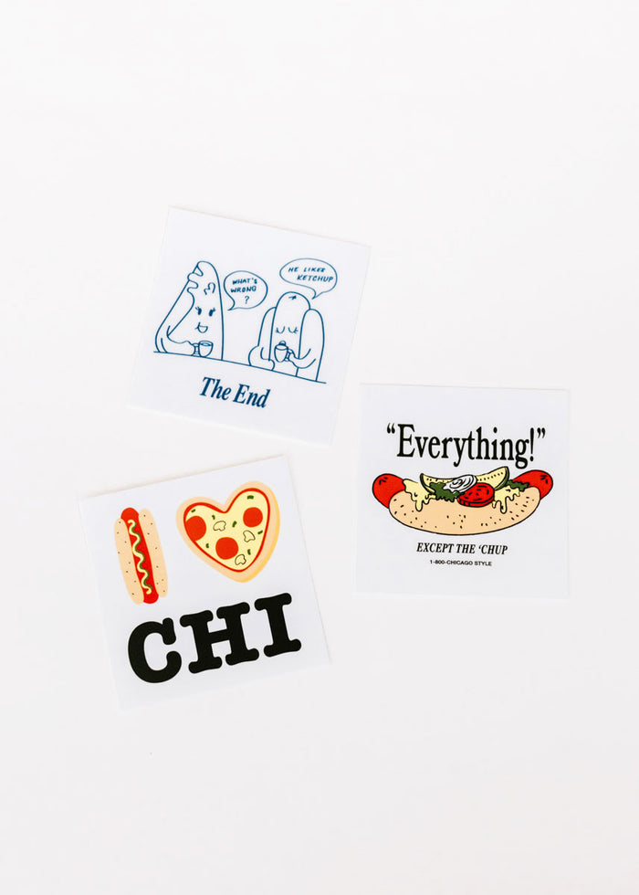 Hot Dog, Pizza, CHI Sticker
