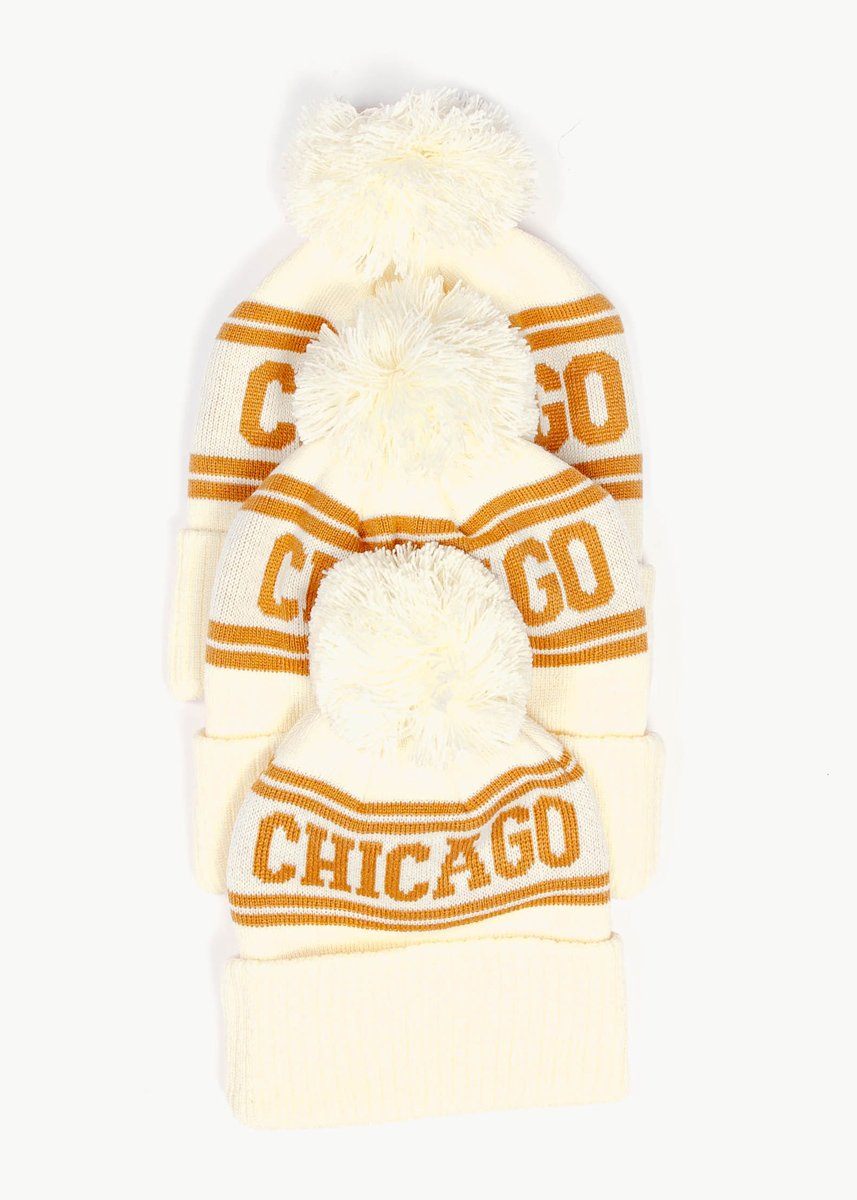 Adult Mad Hatter Chicago Beanie - Ivory
