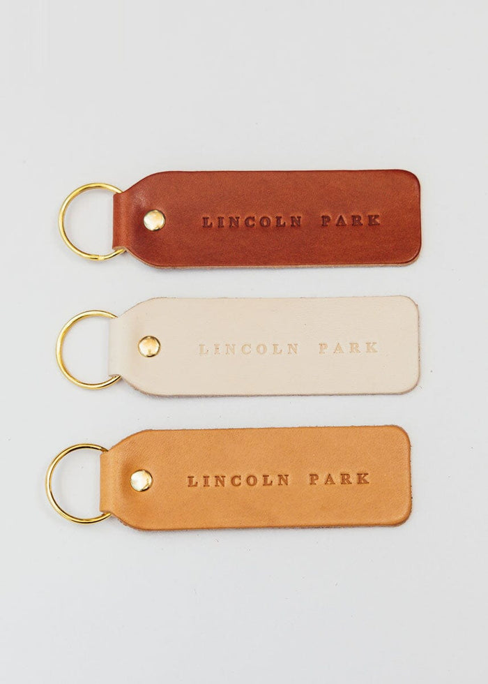 Hand Stamped Leather Keychain - Lincoln Park