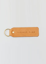 Hand Stamped Leather Keychain - Lincoln Park