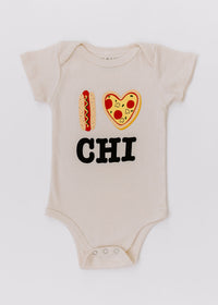 Hot Dog, Pizza, CHI Onesie - Natural