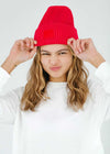 Adult Mad Hatter Ribbed Knit Beanie - Red