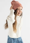 Youth Mad Hatter Knit Cuff Beanie - Rose