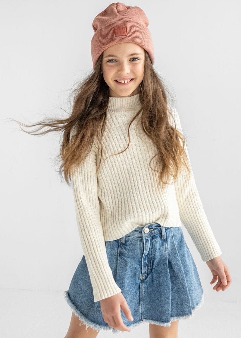 Youth Mad Hatter Knit Cuff Beanie - Rose