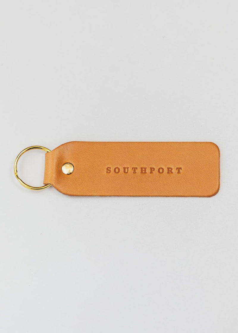 Hand Stamped Leather Keychain - Southport