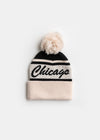 Toddler Mad Hatter Chicago Pom Beanie - Black Script