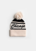 Toddler Mad Hatter Chicago Pom Beanie - Black Script